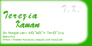 terezia kaman business card